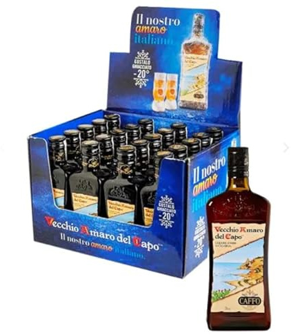 CAFFO Amaro del Capo, Liquore 35%, 50ml, Confezione da 24 Bottiglie