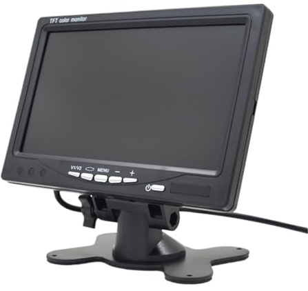 Monitor for auto da 7 pollici con display LCD TFT for la visione posteriore, for telecamera di backup del veicolo, videosorveglianza sicurezza domestica