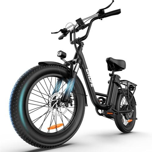 URLIFE Electric Bike for Adults, 20 Fat Tire Electric Bikes with 7 Speed, 100km Max Range, 250W Motor Ebike, 48V 13Ah /48V 15.6Ah Removable Battery, Colorful LCD Display, E Bike for Adults Commute