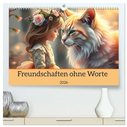 Freundschaften ohne Worte (hochwertiger Premium Wandkalender 2026 DIN A2 quer), Kunstdruck in Hochglanz: Unzertrennliche Freundschaften, die das Herz berühren. (CALVENDO Tiere)