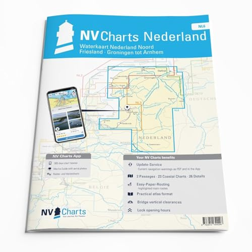 NV Atlas Nederland NL 6 mit App Lizenz- Binnenkarte Niederlande Nord - Friesland bis Arnhem