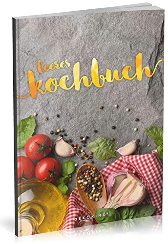 Dékokind® Leeres Kochbuch: Für über 80 Lieblingsrezepte || Ca. A5 Softcover || Rezeptbuch zum Selbstgestalten / Selberschreiben mit Inhaltsverzeichnis || Motiv: Italienisch