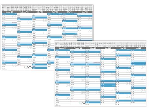 Tafelkalender DIN A3 2025 + 2026 (2 x 1 Stück) Format (297 x 420 mm) 300g BD Papier sehr gut beschreibbar