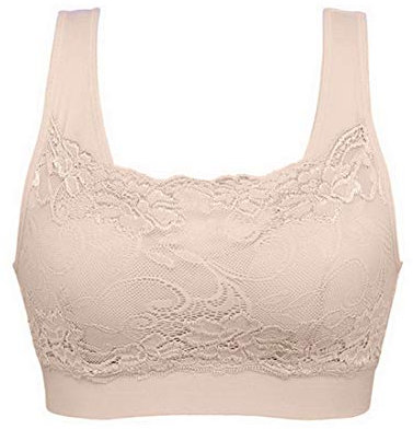 Litthing Women Sports Bra Seamless Comfortable Soft Breathable Ladies Lace Bras Removable Padded Tops Push up Underwear Packs for Yoga Fitness Exercise Skin