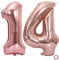Juland Luftballon Zahl 14. Geburtstag XXL Riesen Folienballon Zahl Rosegold Geburtstag Folienballon Helium Folie Pinke Luftballons für Geburtstag Jubiläum 40 Zoll - Riesenzahlen #14