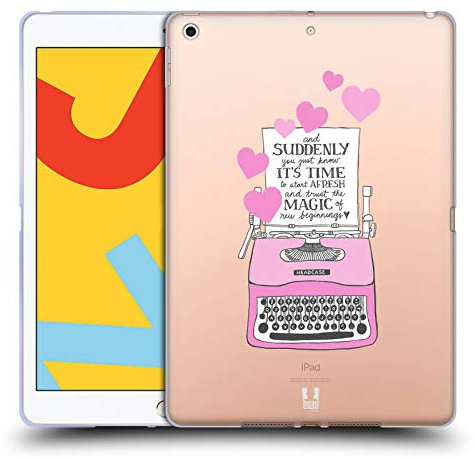 Head Case Designs Schreibmaschine-Herzen Rosafarbene Valentinskarte Soft Gel Handyhülle Hülle kompatibel mit Apple iPad 10.2 2019/2020/2021