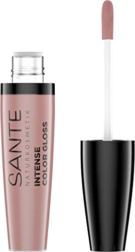 SANTE Naturkosmetik Intense Color Gloss 01 Style-me-nude, Lipgloss-Effekt, Intensive Farbpigmentierung, Mit Bio-Sheabutter, Feuchtigkeitsspendend, Vegan, 9ml, 40428
