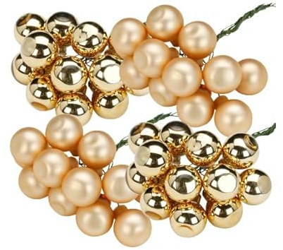 144 Spiegelbeeren I Ø 20 mm I Gold glänzend + matt I Glaskugeln