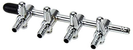 AQUANEAT Aquarium Control Valve, Fish Tank Air Valve, Metal Stainless Steel Gang Valve, Air Flow Distributor Splitter for Air Pump (Middle 4 Way)