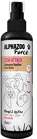 alphazoo Zeck-Attack Anti Zecken Spray für Hunde 250 ml I Natürliches Mittel gegen Zecken mit Sofortwirkung I Langzeit Zecken Schutz