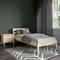 Hansales Holzbett 100x200 cm Kaja Scandi Style mit Rollrost aus unbehandeltem hartem FSC® Birken Massivholz - über 350 kg - Einzelbett Bettgestell mit Kopfteil.