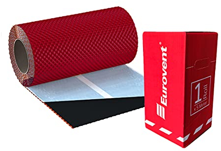 300mm x 5,0m ALU Wandanschlussband/Kaminanschlussband 3D Struktur EUROVENT (RAL3011 (Rot))