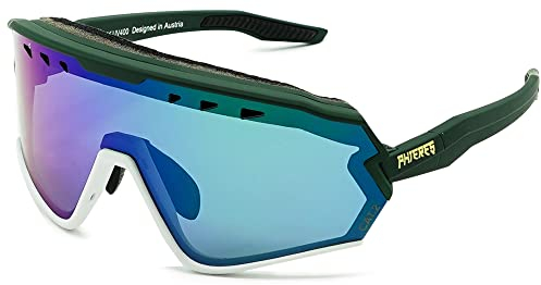 Phieres Sharkbiteph Ldt - Sportbrille für Damen & Herren mit UV400 Protektion & polarisierten Gläsern in Matt Green/Jade Green
