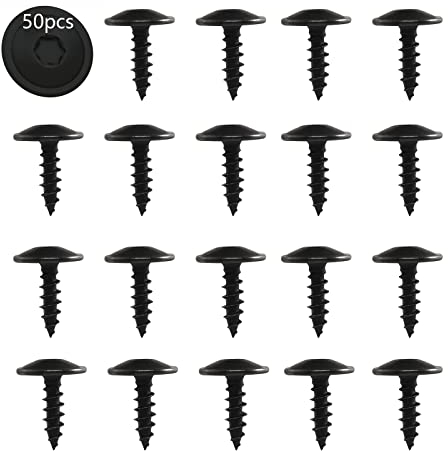 Blechschrauben M5x16mm Torx Selbstschneidende Schrauben N91160401 N90974701 für Auto Schutzbleche Radbögen Gitter für Stoßstange 50 Stück (Schwarz)