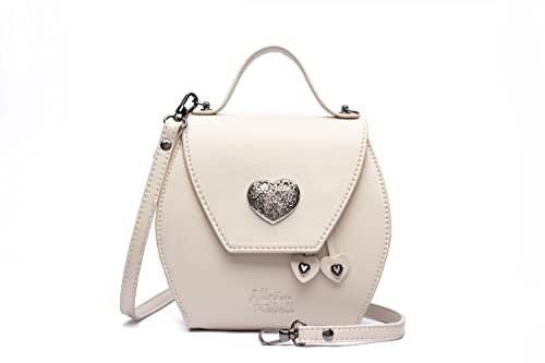 Allgäu Rebell Umhängetasche Oktoberfest mit süßen Herz Applikationen 16cm x 13cm x 3cm