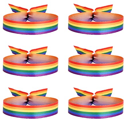 6 Stück Gay Pride Armband, LGBTQ Partyeintritt Armbänder, Regenbogen armband, LGBTQ Accessoires, Festival Armbänder, Eingangshandgelenk für Party, Events