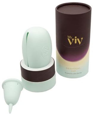 Ann Summers - My Viv Menstrual Cup, Flexible Silicone Reusable Period Cup - Reliable Mensturation Cup with Travel Pouch, Tampon Alternative - Blue