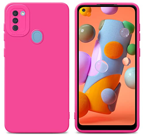 Cadorabo Hülle kompatibel mit Samsung Galaxy A11 / M11 Schutzhülle TPU Silikon Case Liquid Design mit Kameraschutz Slim Kratzfest Weiche Gummi mit Rundumschutz Case Hülle für Galaxy A11 / M11 in Pink