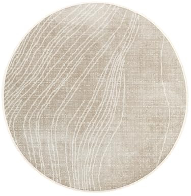 RugVista, River, Teppich, Ø 200 cm, Round, Kurzflor, Modern, Oeko-TEX Standard 100, Wohnzimmer, Schlafzimmer, Esszimmer/Küche, Flur, Büro, Maschinenwaschbar bis 30 Grad, Greige/Naturweiß