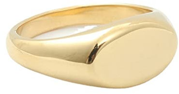 BCughia Trauringe Edelstahl, Herren Ringe Kleiner Finger Gold Oval Versprechen Ring Geschenk für Herren Größe 62 (19.7)