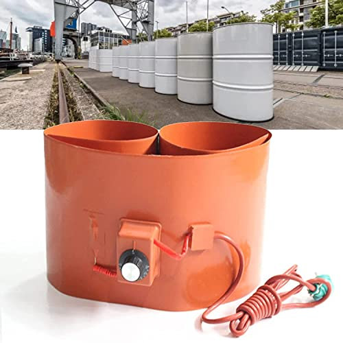 Ölfass Heizung 55-Gallonen-Fassheizer Aus Metall Mit Thermostat 30–150 °C, 2-lagiger, Verstärkter Fassbandheizer Aus Silikonkautschuk for Tank, Fass Und Rohr (Color : Knob with Thermostat, Size : 10