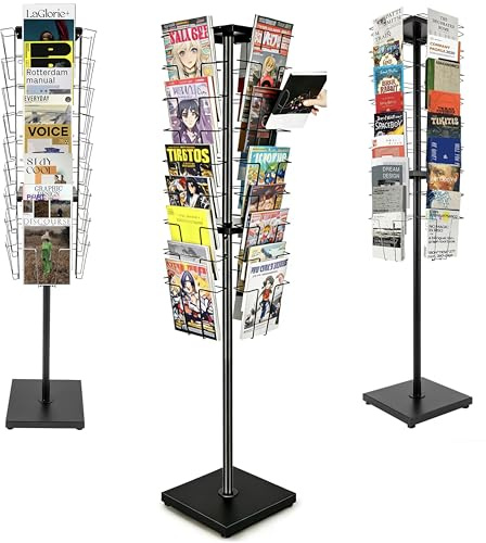 kunghei Rotate Wire Magazine Brochure Holder Card Comic Book Display Stand