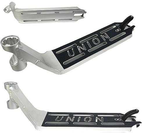 F26 Union Unique Pro Stunt-Scooter Deck I Gewicht: ab 1000 gr I I Kinderroller I Trick I Tret I Tritt-Brett I Park I Leicht (49cm Silber)