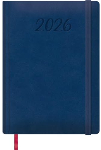 Dohe - Agenda 2026 - Wochenansicht Vertikal, Große Größe (17x24 cm), Hardcover, 12 Monate Januar bis Dezember, Jahresplaner auf Spanisch mit Lesezeichen - Manaos Blau