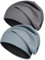 Kieswan 2 Pack Beanie Herren Mütze Damen, Slouch Dünne Mütze Unisex Caps, Elastische Laufmütze Chemo Mütze für Warme Herbst Winter(Blau, Dunkelgrau)