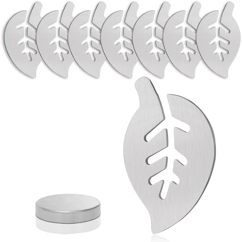 Aongray 8 Stück Tischdeckenbeschwerer Blattmuster für Draußen Magnetisch Tischtuchgewichte aus Edelstahl Tischdeckenhalter Extra Schwer Tischtuchklammer Beschwerer Tischdecken