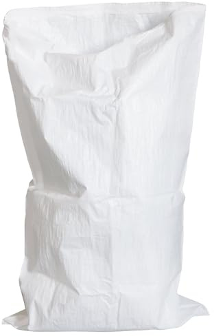 SKIR'CO (15 Stück) weiße PP-Gewebesäcke 70 x 120 cm, Polypropylen-Beutel mit Polyethylen-Auskleidung, Bauschutt, Müllentsorgungssäcke