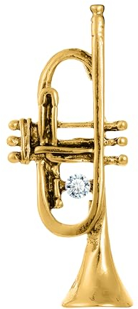 KristLand Vintage Kristall Funkeln Musikinstrument Brosche Anstecknadel Art Deco Retro Trompete Brosche für Männer Frauen Geschenkbox für Geburtstagsfeiern