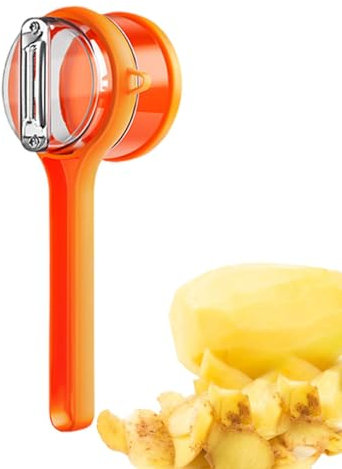 Qumiuu Pelapatate con contenitore, pelapatate con contenitore | pelapatate per carote in acciaio inox double face | pelapatate multifunzione, utensile da cucina per carote, patate