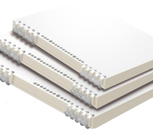 Joucien 1 cartellina per studenti staccabili e non scomodi da tenere in mano, quaderno artistico dallo stile minimalista, 1 set (bianco), formato A4, 60 fogli ispessiti
