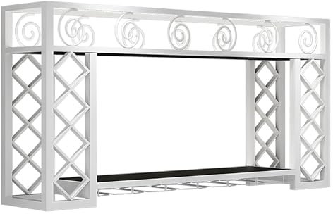 Casier à vin mural moderne à LED avec support en métal à suspendre pour verres à liqueur, vitrine pour maison, bar et salle à manger, blanc