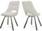 LEWE Esszimmerstühle drehbar 2er Set, Automatisch zurückkehrender Sitz, 180° Drehstuhl, Ergonomischer Polsterstuhl, armlos, Esszimmer Wohnzimmer Schlafzimmer, Kaschmir-Stoff - Beige