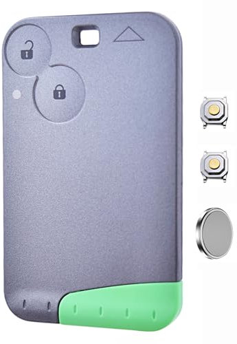 ANGOFIZ Coque Clé Carte 2 Boutons Compatible avec Renault Laguna 2 Espace 4 Vel Satis + 2 Boutons Poussoir Switch + Pile