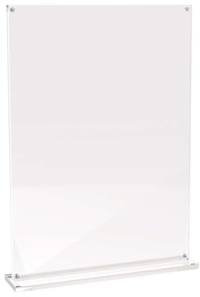 MAUL Tischaufsteller A4 MAULvision | Moderner Aufsteller aus Acryl im praktischen A4 Format | Standfeste T-Form | Acryl Aufsteller für Bilder, Speisekarten, Tischkarten | Transparent