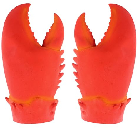 haozaikeji Halloween Red Crab Claws Gloves Novelty Funny Lobster Gloves Fancy Dress Cosplay Party Costume Carnival Dress Up Props Ghost Paws Decor
