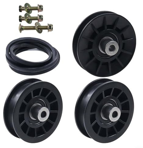 Rasenmäher-Riemen- und Riemenscheibensatz – 2er-Pack 532194326 Spannrolle + 532194327 Riemenscheibe mit Keilriemen für LGT 2654, 1542 XPT, GTH26K54T, 2246LS, 2348LS – kompatibel mit Aufsitzmäher