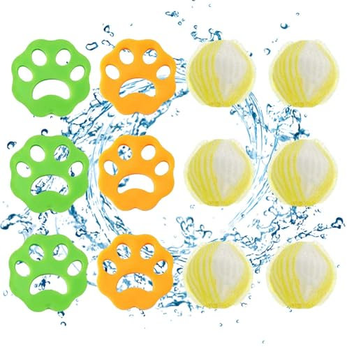 12 Stücke Tierhaarentferner Waschmaschine, Wiederverwendbarer Tierhaarentferner, Katzenhaarentferner, Hundehaare Entfernen, FusselbäLle Waschmaschine Für Hundehaare (Style B)