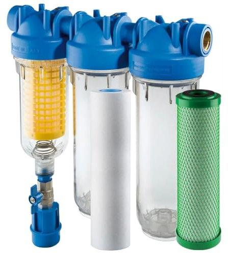 HYDRA TRIO Scalemaster Lot de 2 filtres à eau anti-calcaire pour puits, filtre à eau domestique, chlore 1