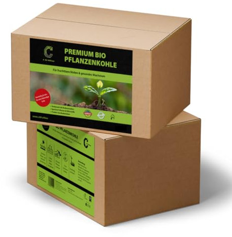 Premium Pflanzenkohle für Boden – Natürlicher Bodenverbesserer für Gärten, Gemüse, Zimmerpflanzen, Blumen, Terra Preta & Kompostzusatz, 50L