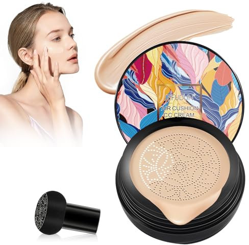 Luftkissen CC Creme Make Up - Feuchtigkeitsspendende Foundation für Gesicht, Liquid Grundierung in Hellweiß (C)