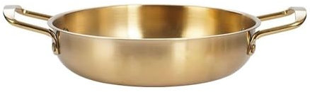 WAZUBC Edelstahl Meeresfrüchte Topf, Nudel Kochtopf Ramen Kochtopf Nudelkochtopf Küche Kochgeschirr Tragbare Ramenschüssel für Zuhause (Gold, 26cm)
