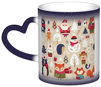 XTXGBT Le tazze da caffè stampate animale sveglio hanno personalizzato la tazza ceramica magica sensibile al calore della tazza cambiante