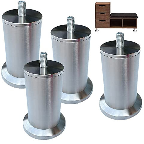 Pieds de meubles en acier inoxydable - 55 cm - En métal - Table ronde - Canapé - Armoire, Bureau