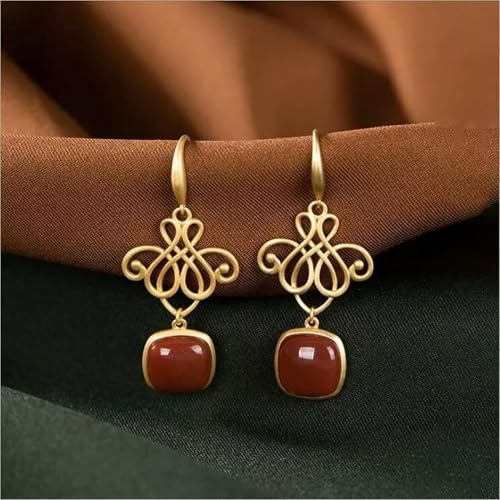 Rote Jade Ohrringe Frauen Naturschmuck Geschenk 925 Silber Edelsteine