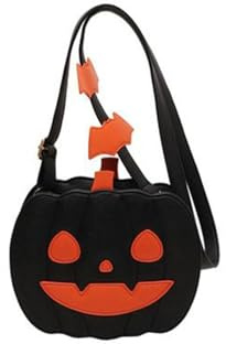 Generisch Frauen Kürbis Umhängetasche, Halloween Deko Kürbis Handtasche Gothic Umhängetasche, Mädchen Süßes Oder Saures Kürbis Tasche (#2)