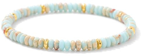 JENCVNL Perlenarmband für Frauen,4mm Naturstein Armband, Naturstein Perlen Armband,Perlenarmband für Damen,Edelstein Armbänder,Schmuck Yoga Geschenk Kaiserlicher Stein
